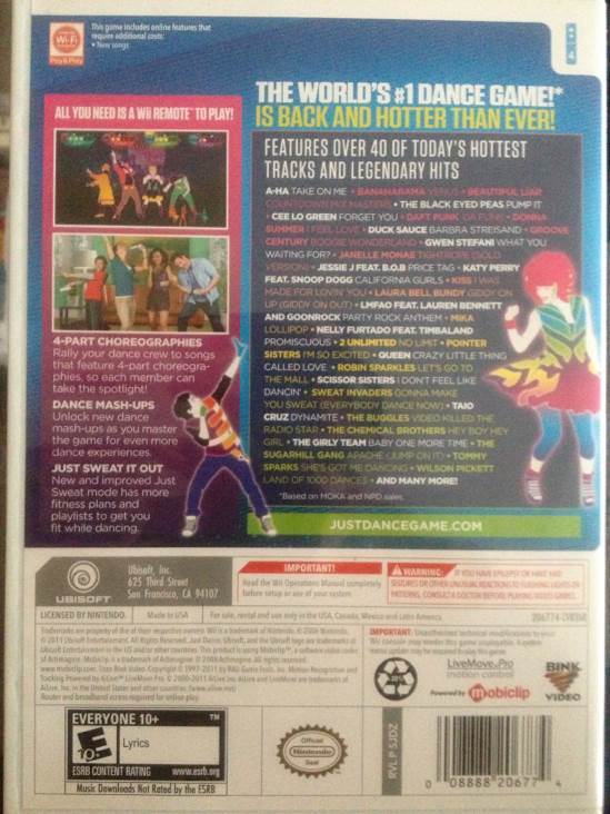 Just Dance 3 - Nintendo Wii (Ubisoft - 4) video game collectible [Barcode 008222206774] - Main Image 2