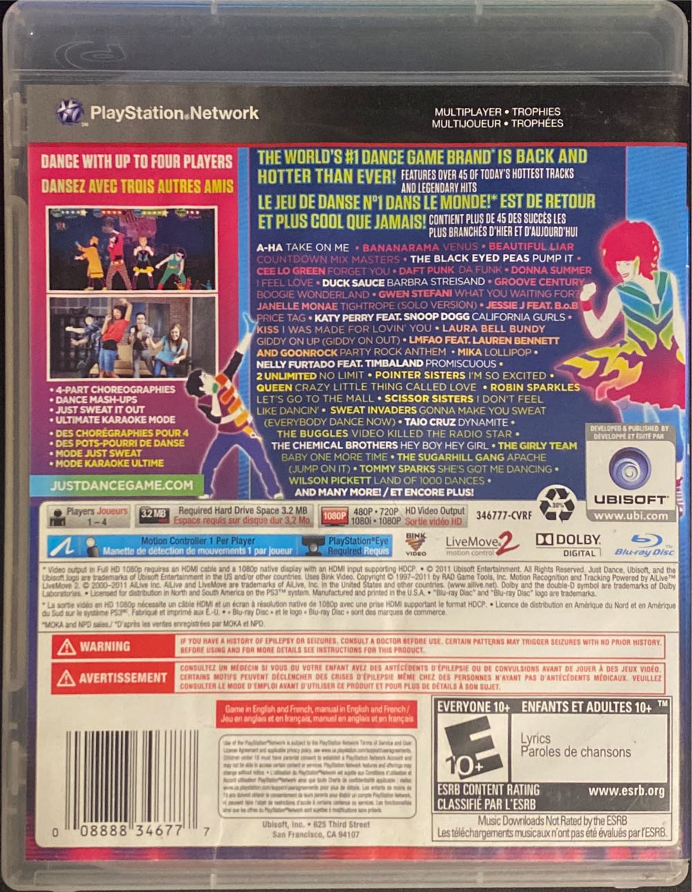 Just Dance 3 - Sony PlayStation 3 (PS3) (Ubisoft - 4) video game collectible [Barcode 008888346777] - Main Image 2