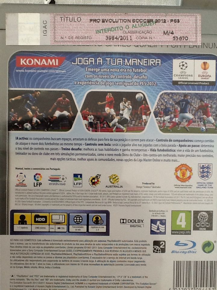 PES 2012 - Sony PlayStation 3 (PS3) (Konami) video game collectible [Barcode 4012927054451] - Main Image 2