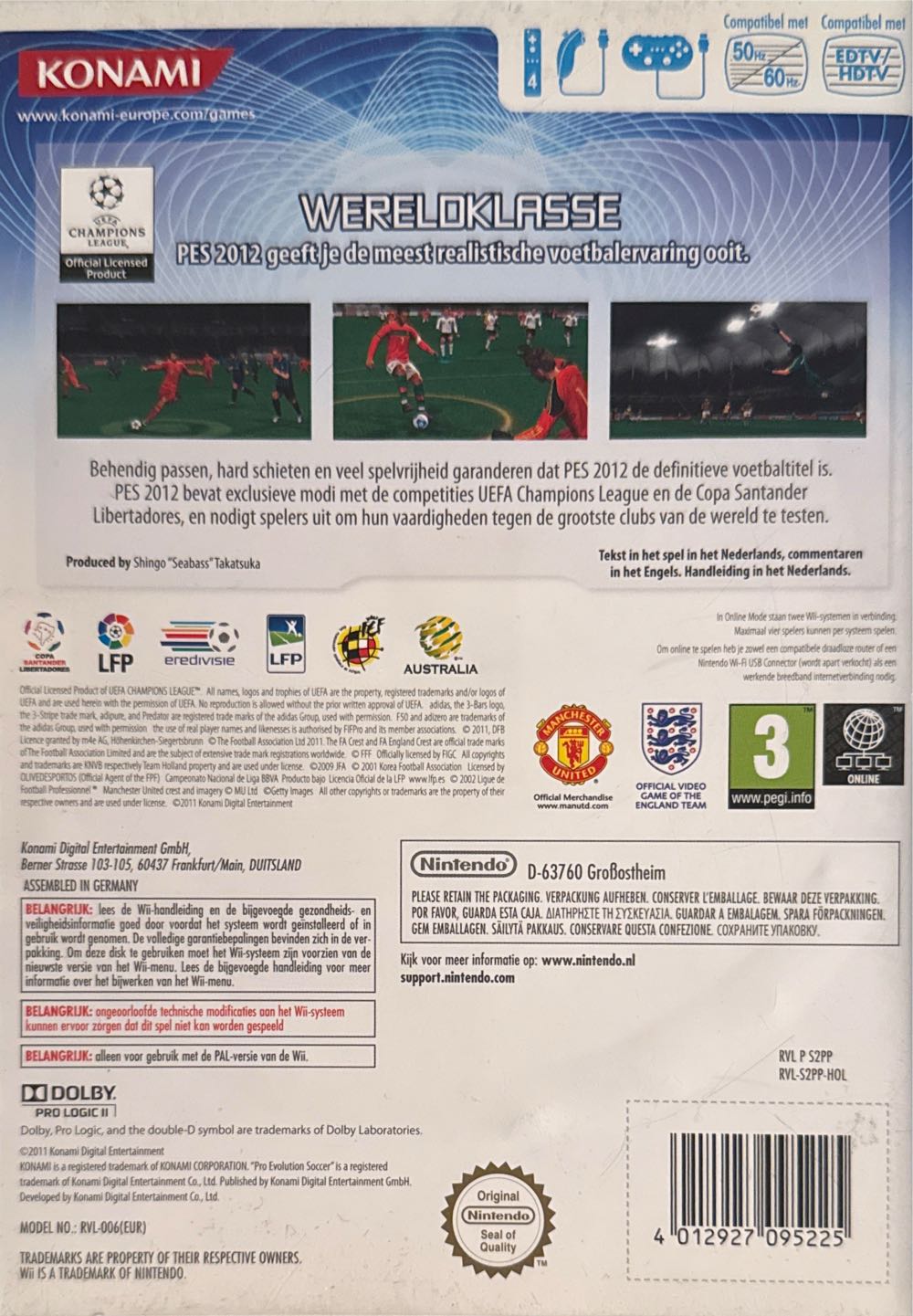 PES 2012: Pro Evolution Soccer - Nintendo Wii (Konami Digital Entertainment - 1-4) video game collectible [Barcode 4012927095225] - Main Image 2