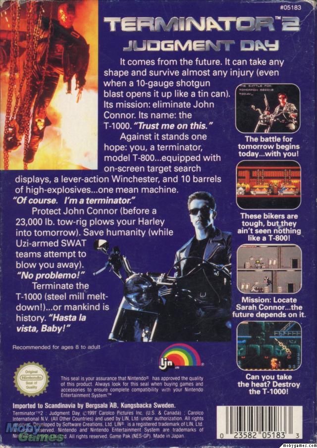 Terminator 2: Judgment Day - Nintendo Entertainment System (NES) video game collectible - Main Image 2