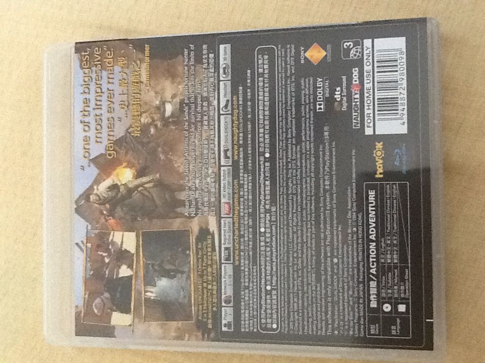 Uncharted 3: Drake’s Deception - Sony PlayStation 3 (PS3) (Naughty Dog - 1) video game collectible [Barcode 4948872980098] - Main Image 2