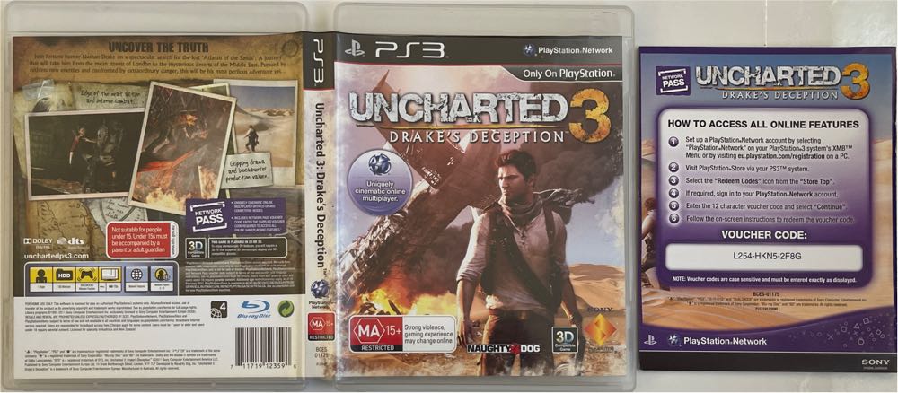 Uncharted 3: Drake’s Deception - Sony PlayStation 3 (PS3) (Sony Computer Entertainment - 1) video game collectible [Barcode 711719123590] - Main Image 4