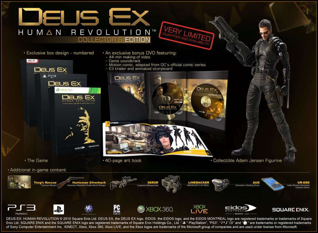 Deus Ex: Human Revolution - Collector’s Edition - Sony PlayStation 3 (PS3) (Square Enix - 1) video game collectible [Barcode 5021290048188] - Main Image 2