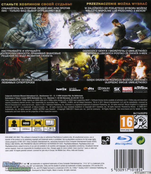 X-Men Destiny - Sony PlayStation 3 (PS3) (Activision Blizzard - 1) video game collectible [Barcode 5030917100772] - Main Image 2