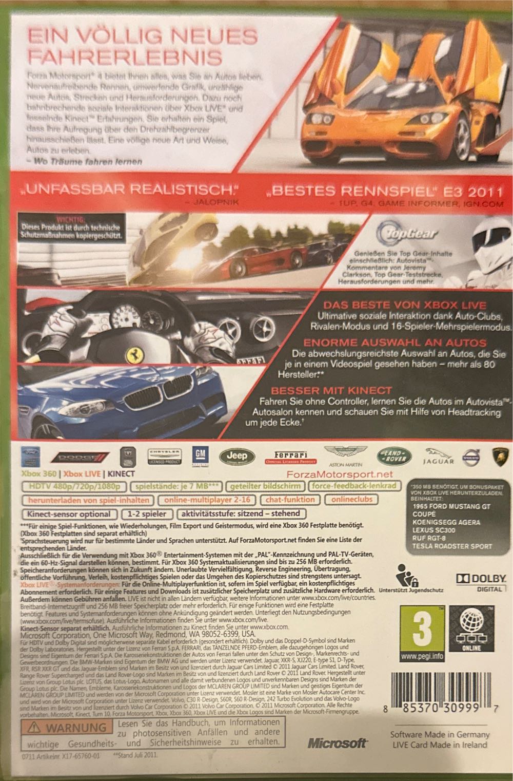 Forza Motorsport 4 - Microsoft Xbox 360 video game collectible [Barcode 885370309997] - Main Image 2