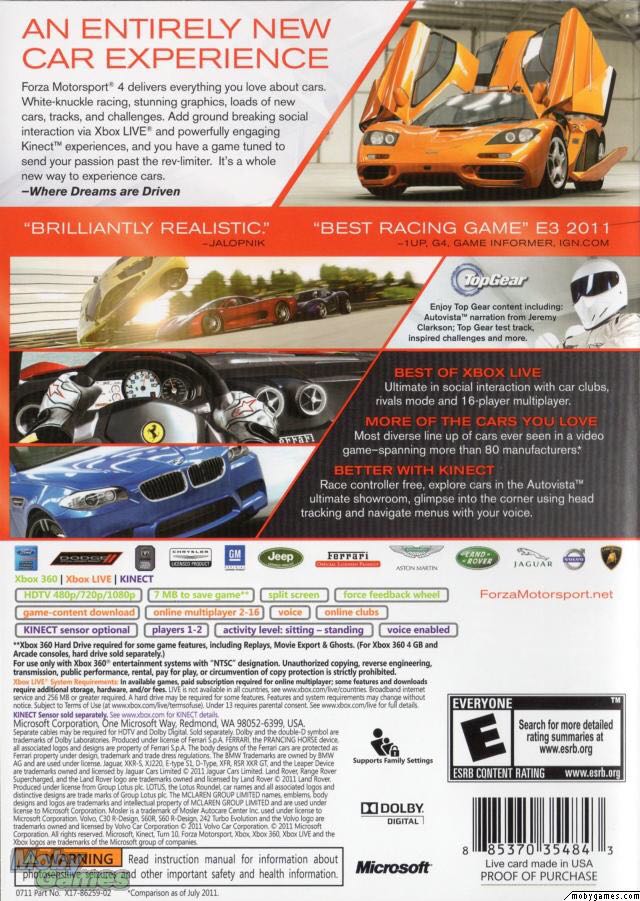 Forza Motorsport 4 - Microsoft Xbox 360 (Microsoft Studios - 1-2) video game collectible - Main Image 2