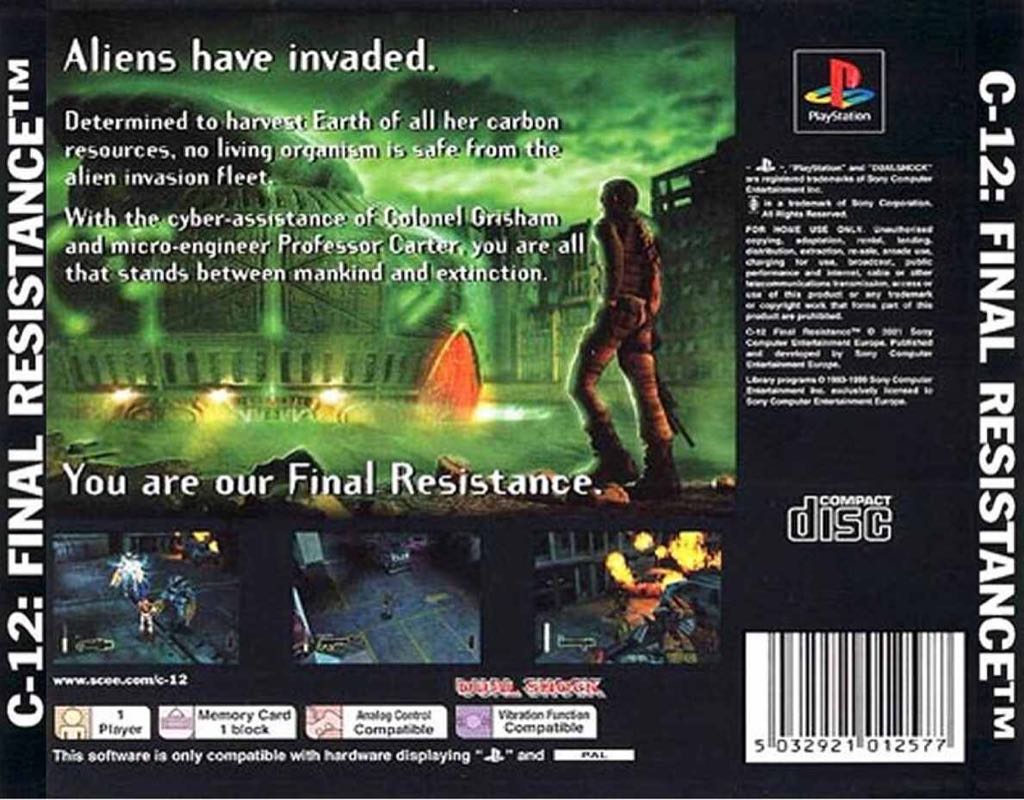 C-12: Final Resistance - Sony PlayStation (SCEE - 1) video game collectible [Barcode 5188118850887] - Main Image 2