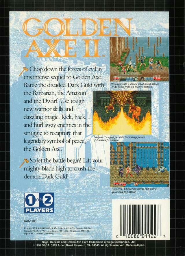 Golden Axe 2 - Sega Genesis (Mega Drive) (Sega - 1-2) video game collectible [Barcode 019966011227] - Main Image 2