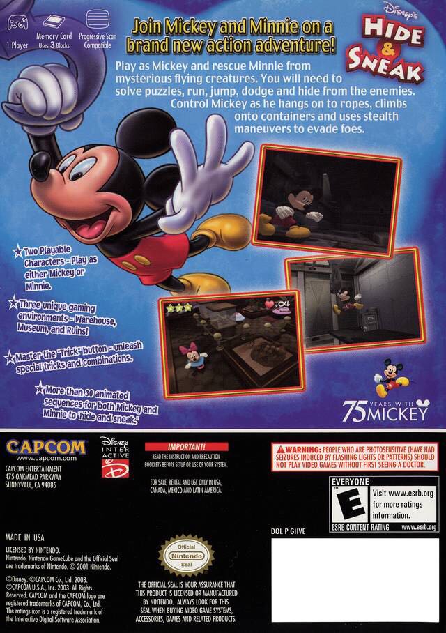 Disney’s Hide & Sneak - Nintendo GameCube (Capcom/Disney Interactive Studios - 1) video game collectible [Barcode 013388200115] - Main Image 2