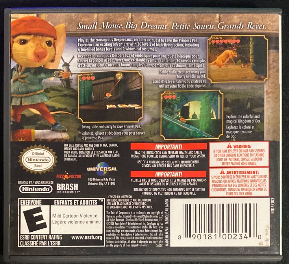 Le Conte De Despereaux - Nintendo DS video game collectible [Barcode 890181002340] - Main Image 2
