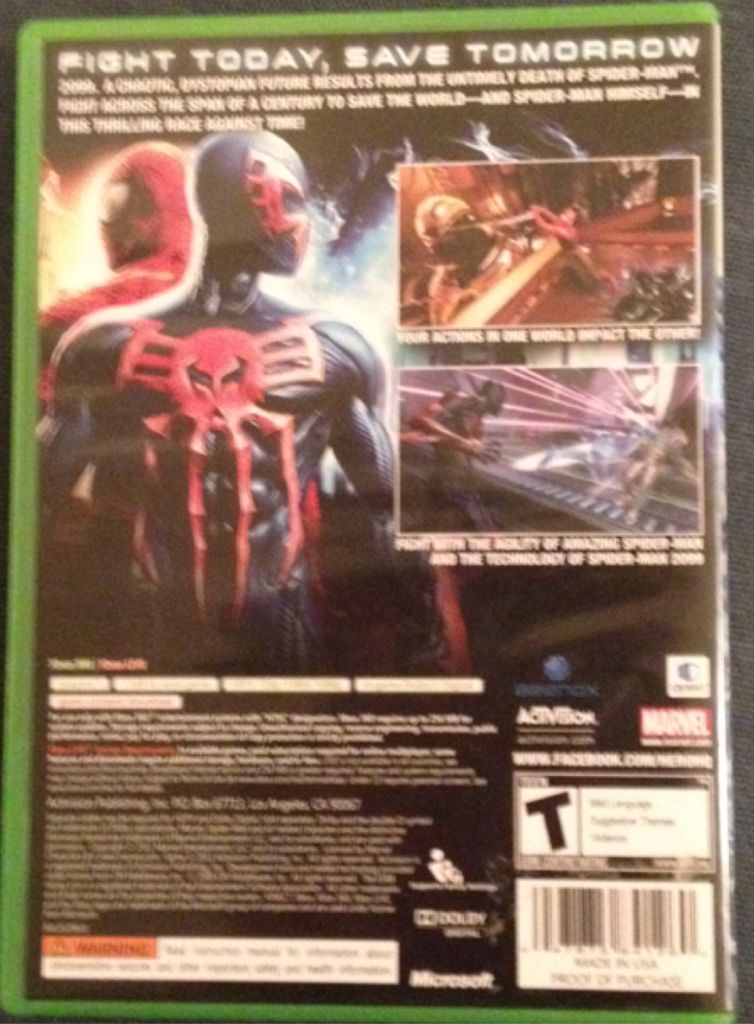 Spiderman Edge Of Time - Microsoft Xbox 360 (Beenox - 1) video game collectible - Main Image 2