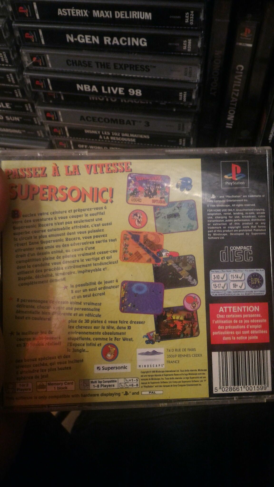 Supersonic Racers - Sony PlayStation video game collectible [Barcode 5028661001599] - Main Image 2