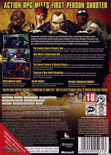 Borderlands: Game Of The Year Edition - Microsoft Xbox 360 (2K Games - 4) video game collectible [Barcode 5026555253611] - Main Image 2