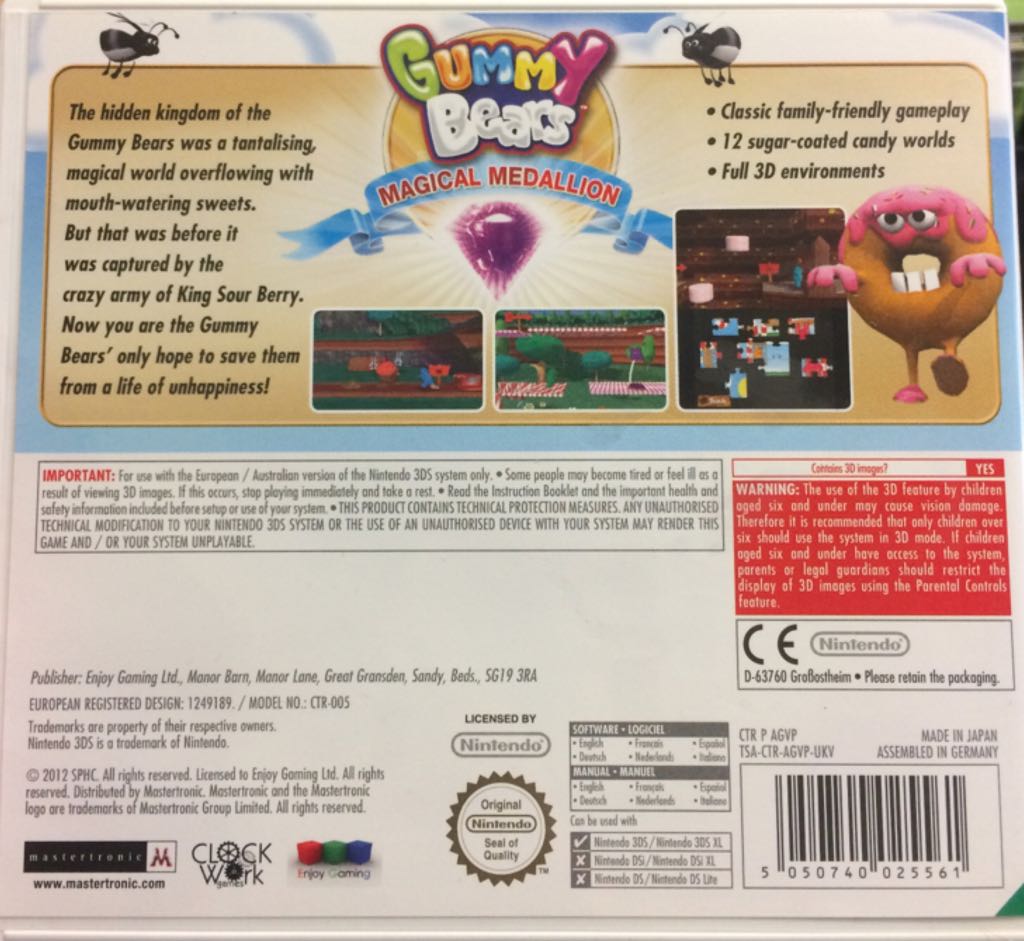 Gummy Bears Magic Medallion - Nintendo 3DS video game collectible - Main Image 2