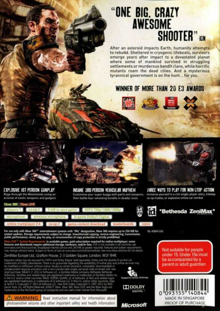 Rage: Anarchy Edition - Microsoft Xbox 360 (Id - 1) video game collectible [Barcode 093155143128] - Main Image 2