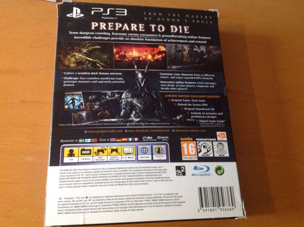 Dark Souls Limited Edition - Sony PlayStation 3 (PS3) (Bethesda Softworks - 4) video game collectible [Barcode 3391891956369] - Main Image 2
