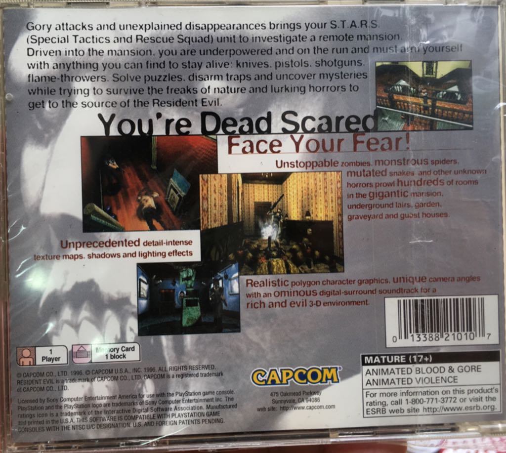 Resident Evil 1 - Sony PlayStation (1) video game collectible - Main Image 2