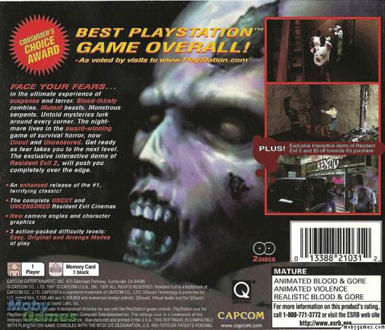 Resident Evil: Director’s Cut - Sony PlayStation 5 (PS5) (Capcom - 1) video game collectible [Barcode 013388210312] - Main Image 2