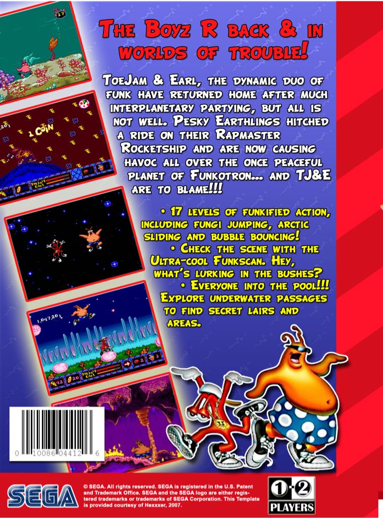 ToeJam & Earl In Panic On Funkotron - Sega Genesis (Mega Drive) video game collectible [Barcode 7891196046070] - Main Image 2