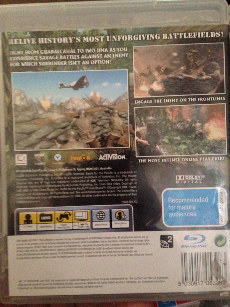 The History Channel: Battle For The Pacific - Sony PlayStation 3 (PS3) (Activation) video game collectible [Barcode 5030917053283] - Main Image 2