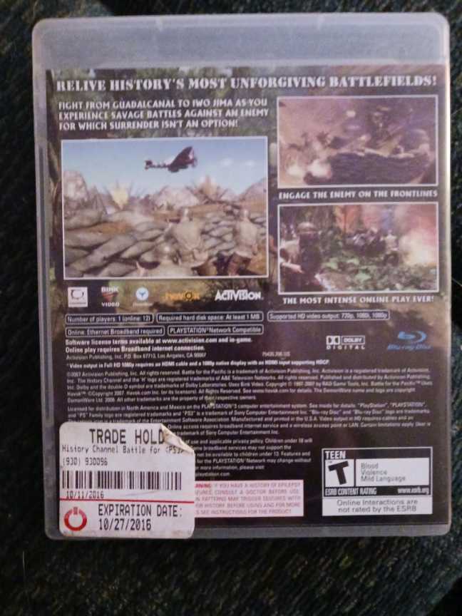 The History Channel: Battle For The Pacific - Sony PlayStation 3 (PS3) (12) video game collectible [Barcode 5030917053306] - Main Image 3