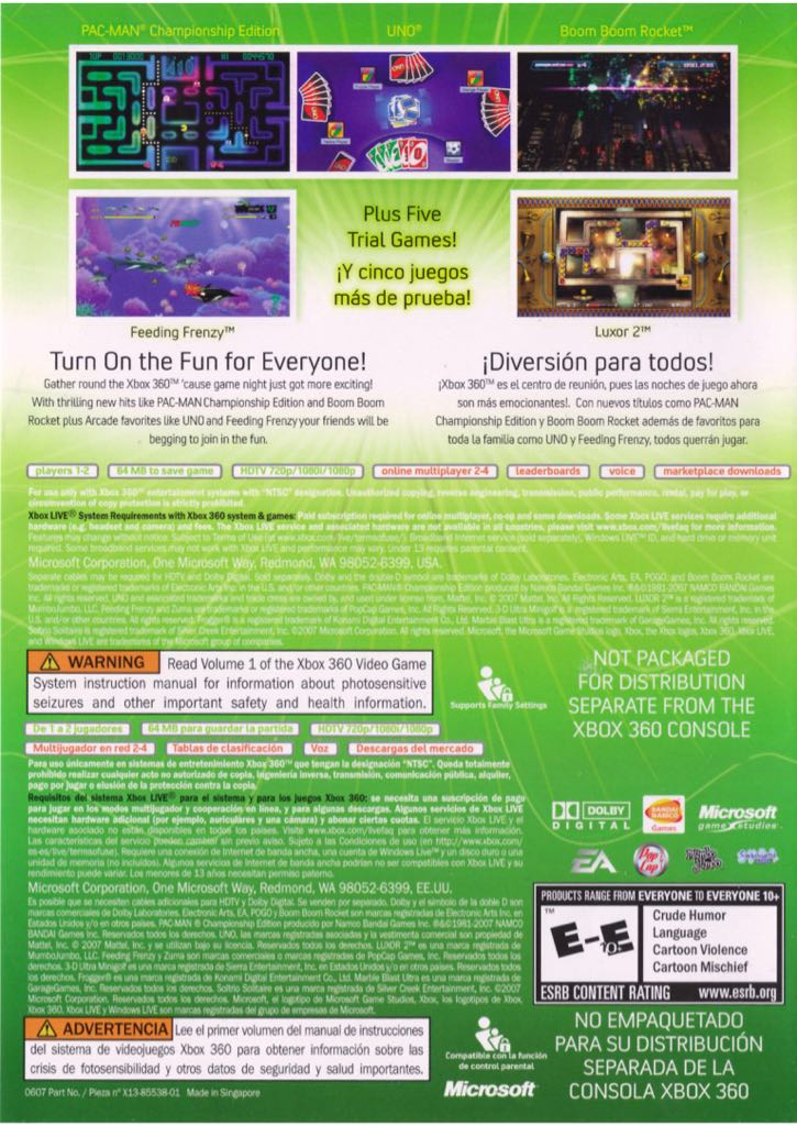 Xbox Live Arcade - Microsoft Xbox 360 (Microsoft Game Studios) video game collectible - Main Image 2