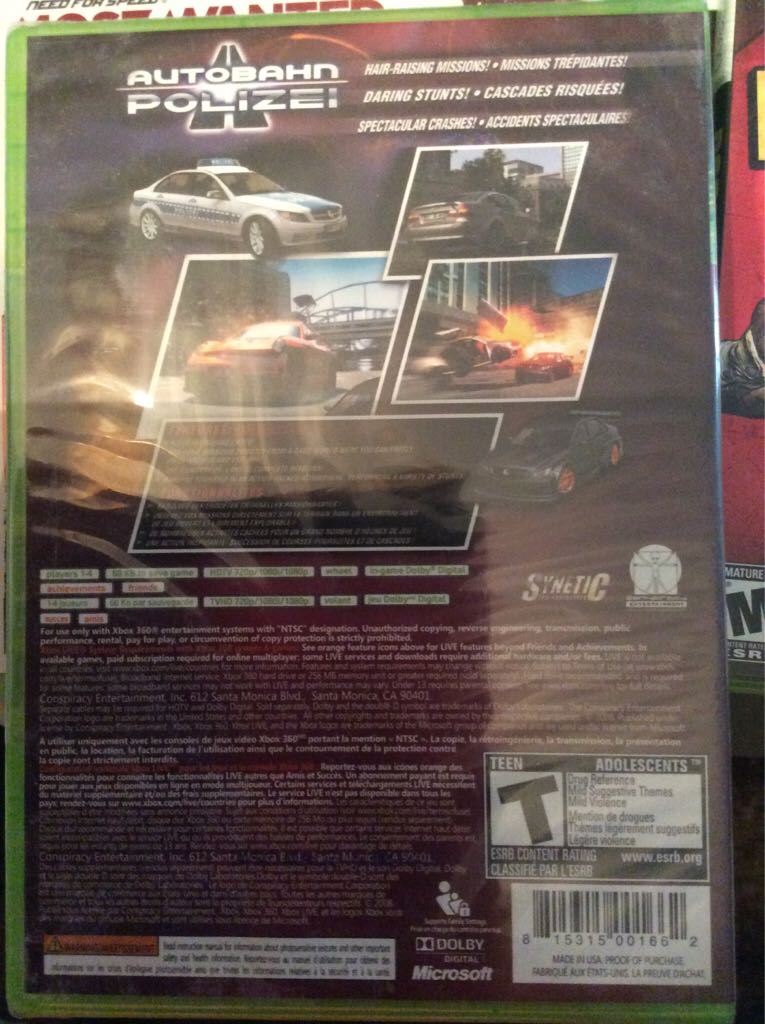 Autobahn Polizei - Microsoft Xbox 360 (NTSC - 4) video game collectible [Barcode 815315001662] - Main Image 2