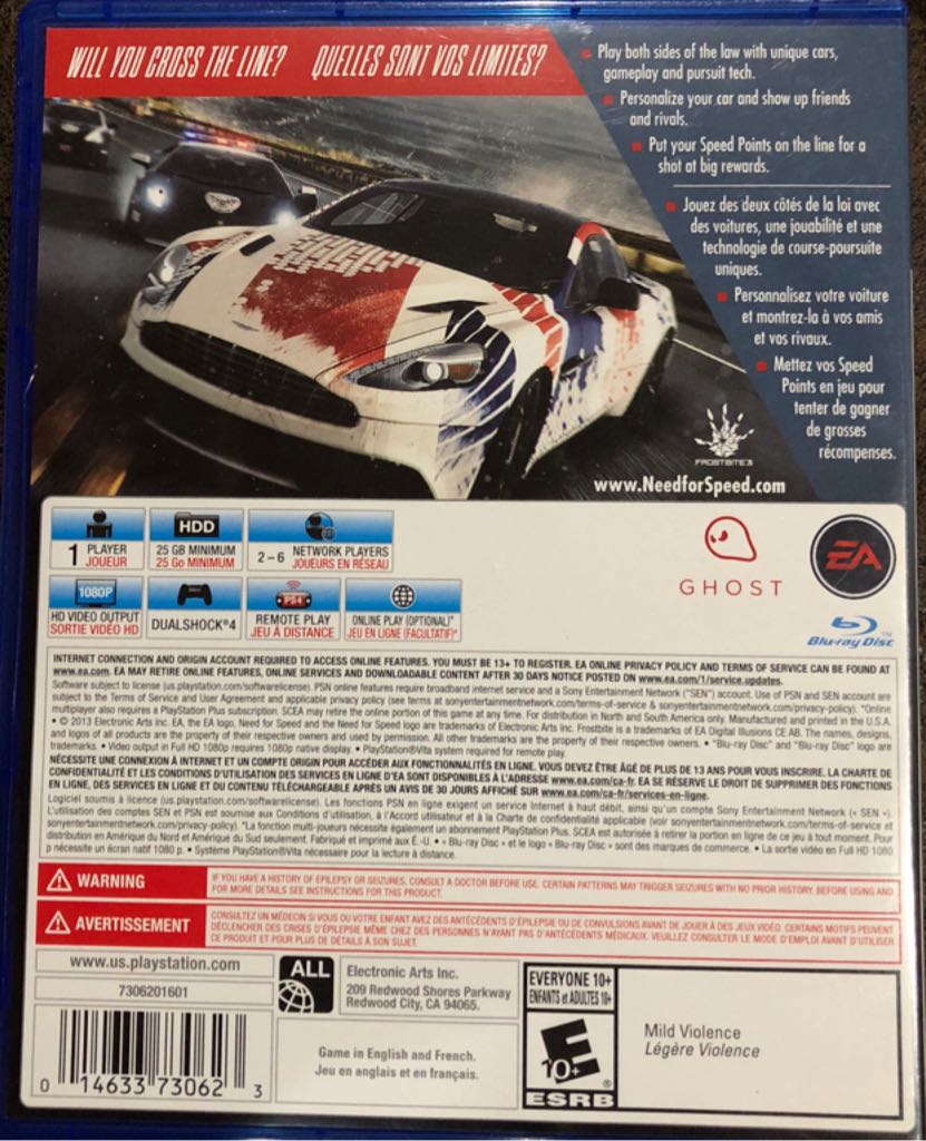 Need For Speed Rivals.      PS4 - Sony PlayStation 4 (PS4) video game collectible [Barcode 5030944115336] - Main Image 2