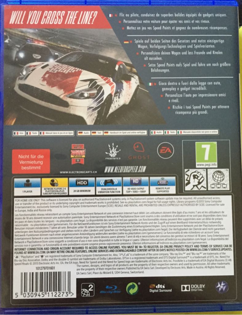 Need For Speed Rivals-Online - Sony PlayStation 4 (PS4) (1-4) video game collectible [Barcode 5030945112273] - Main Image 2