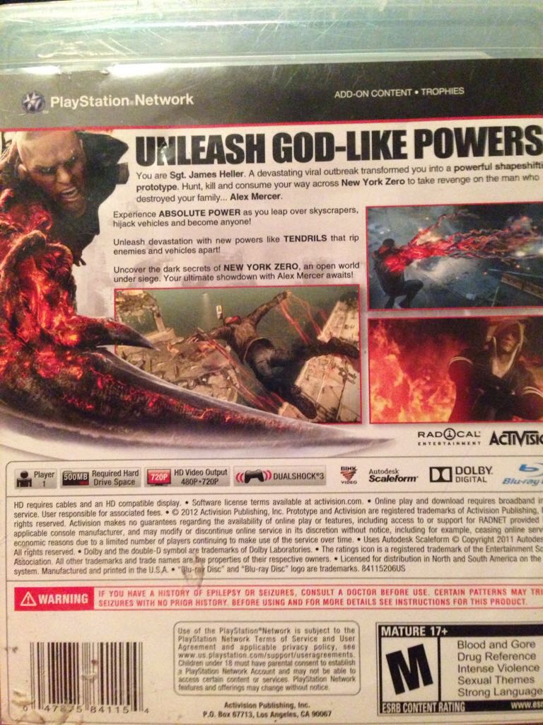Prototype 2 - Sony PlayStation 3 (PS3) video game collectible - Main Image 2