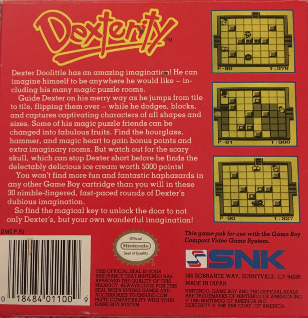 Dexterity - Nintendo Game Boy video game collectible - Main Image 2