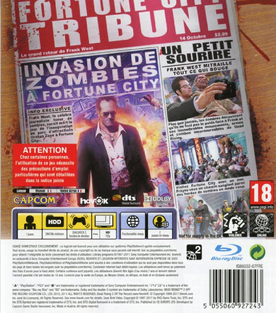 Dead Rising 2: Off The Record - Sony PlayStation 3 (PS3) (Capcon - 2) video game collectible [Barcode 5055060928691] - Main Image 2