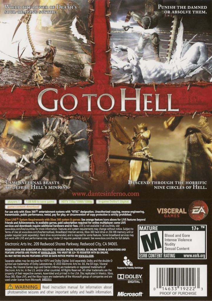 Dante’s Inferno Death Edition - Microsoft Xbox 360 (EA Games - 1) video game collectible [Barcode 5030930087791] - Main Image 2