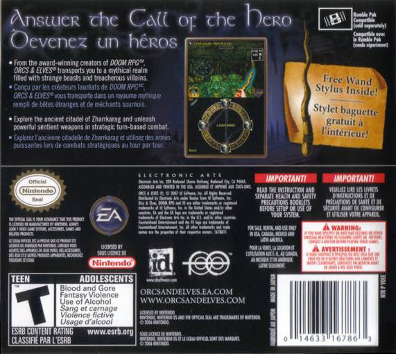 Orcs & Elves Free Stylus Edition - Nintendo DS (Electronic Arts - 1) video game collectible [Barcode 014633167863] - Main Image 2