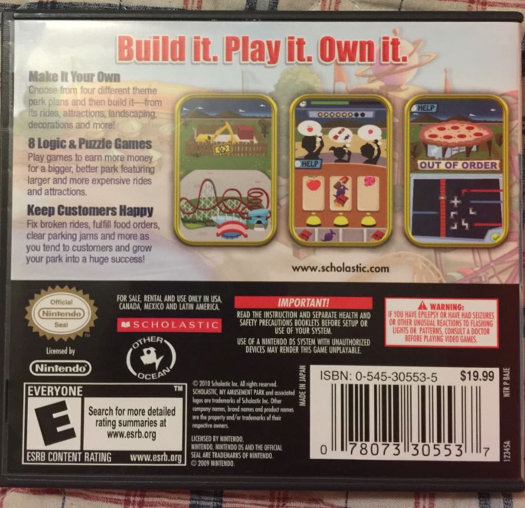 My Amusement Park - Nintendo DS (Scholastic) video game collectible [Barcode 078073305537] - Main Image 2