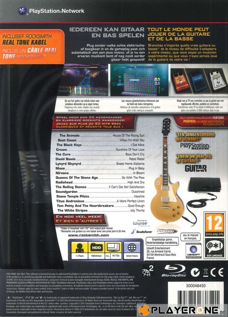 Rocksmith (Full Boxed Set W/ Guitar Cable & Poster) - Sony PlayStation 3 (PS3) (Ubisoft - 1) video game collectible [Barcode 008888346883] - Main Image 2