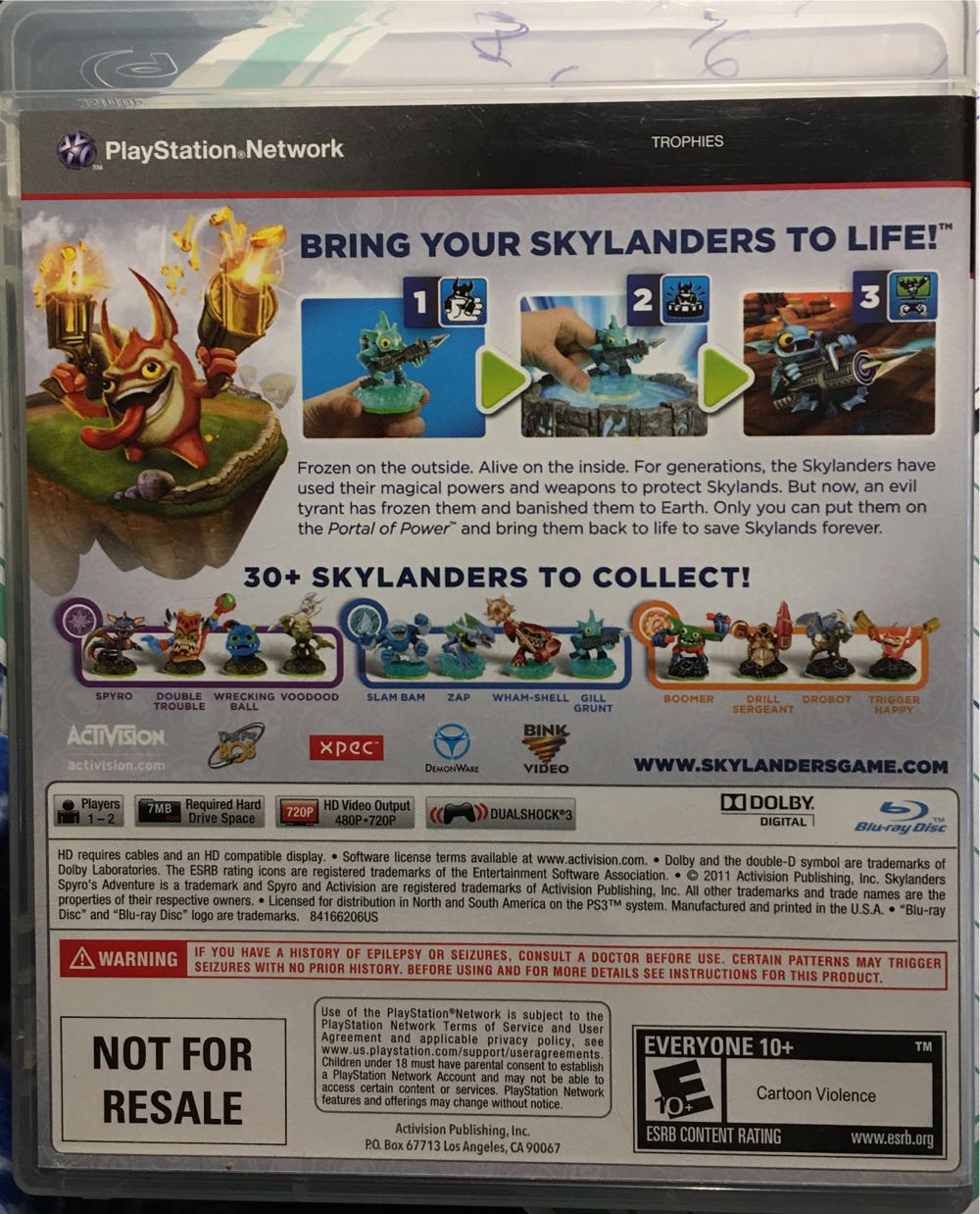 Skylanders: Spyro’s Adventure - Sony PlayStation 3 (PS3) (Activision - 1-2) video game collectible - Main Image 2
