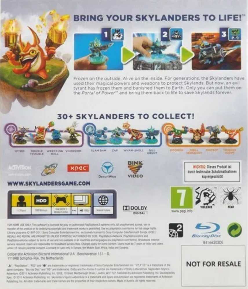 Skylanders: Spyro’s Adventure - Sony PlayStation 3 (PS3) (Activision - 1-2) video game collectible - Main Image 4