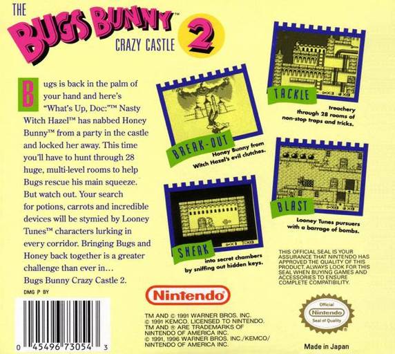 Bugs Bunny Crazy Castle 2 - Nintendo Game Boy (Kemco - 1) video game collectible - Main Image 2