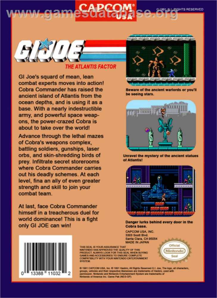 G.I. Joe: The Atlantis Factor - Nintendo Entertainment System (NES) (Capcom) video game collectible - Main Image 2