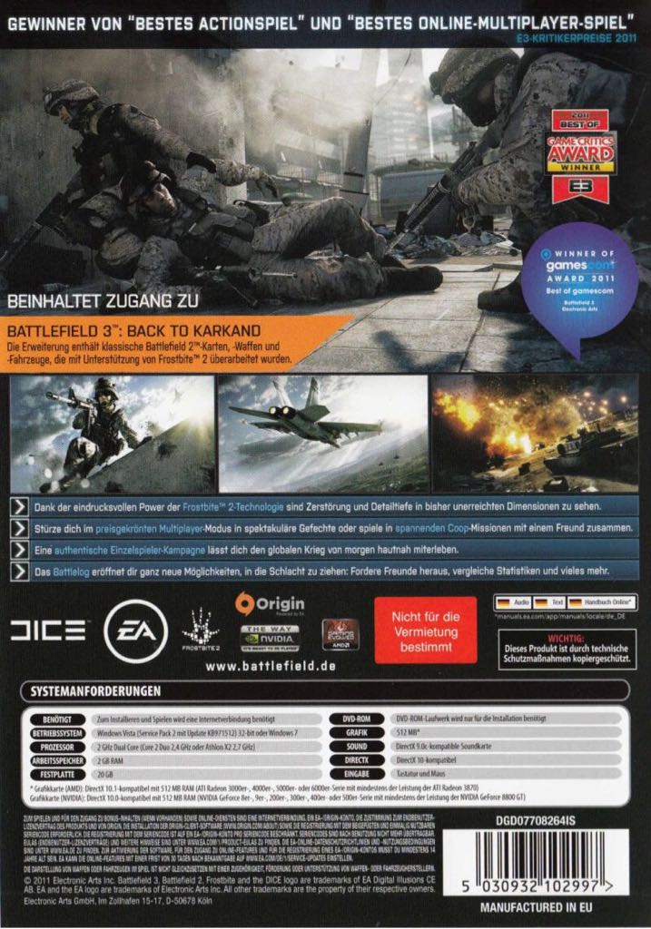 Battlefield 3: Limited Edition - Sony PlayStation 3 (PS3) (Electronic Arts - 1) video game collectible [Barcode 5030934103008] - Main Image 2