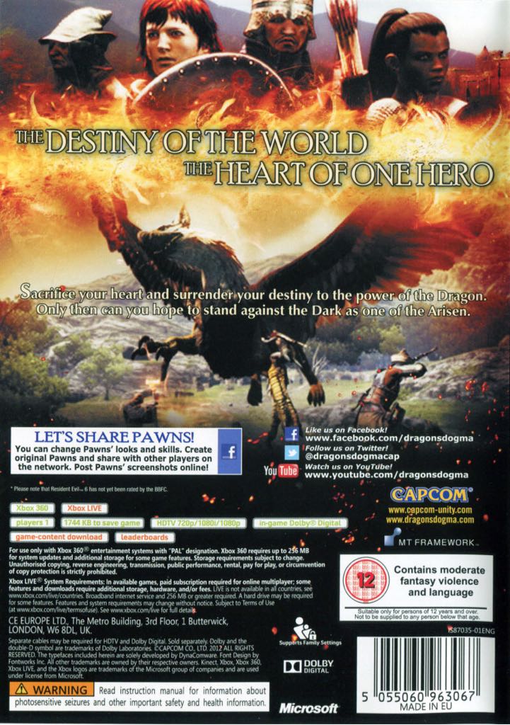 Dragon’s Dogma - Microsoft Xbox 360 (Capcom - 1) video game collectible [Barcode 5055060963135] - Main Image 2