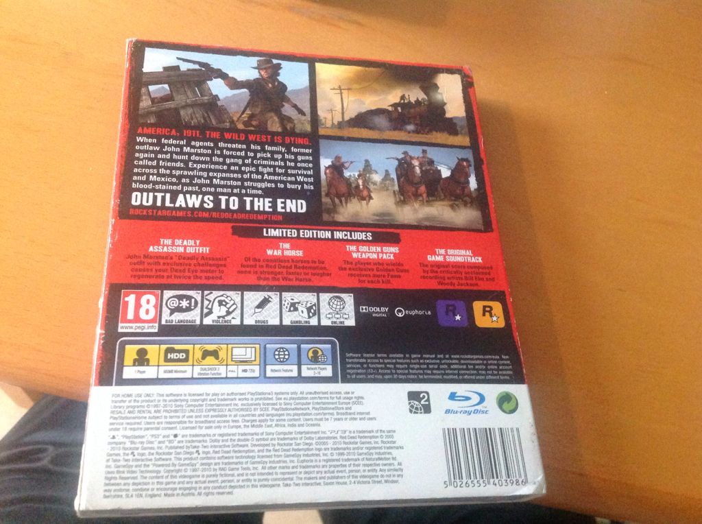 Red Dead Redemption: Limited Edition - Sony PlayStation 3 (PS3) (Rockstar Games - 1) video game collectible [Barcode 5026555403986] - Main Image 2