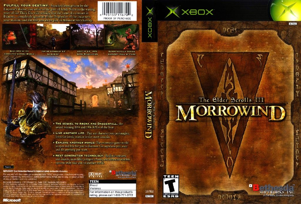 The Elder Scrolls III: Morrowind - Microsoft Xbox (Bethesda Softworks - 1) video game collectible [Barcode 3307211102095] - Main Image 2