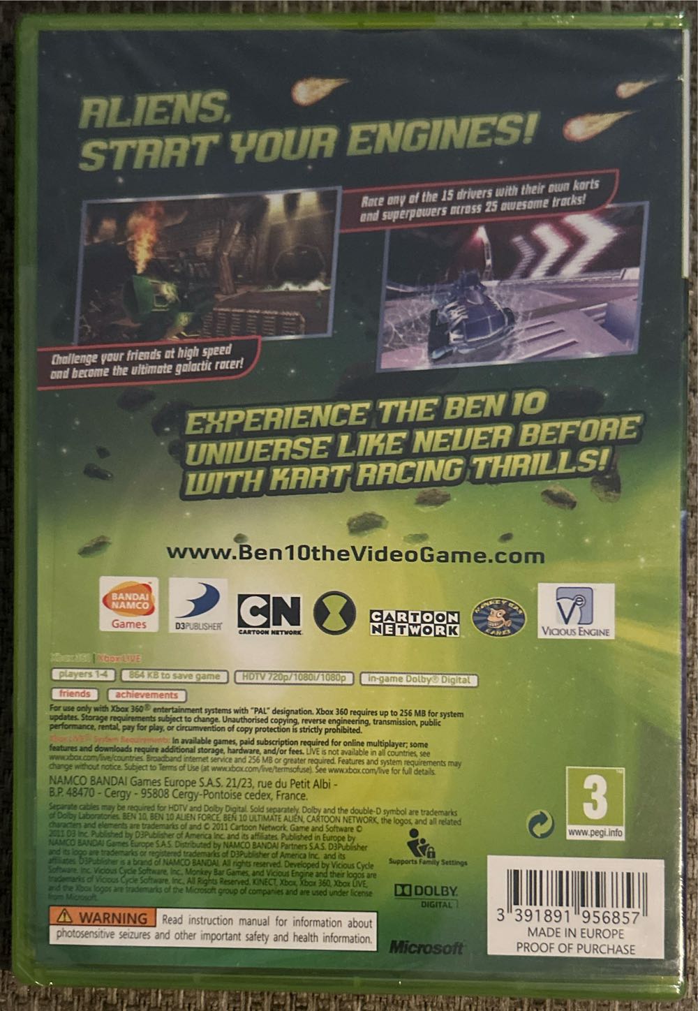 Ben 10: Galactic Racing - Microsoft Xbox 360 (4) video game collectible [Barcode 3391891956857] - Main Image 2