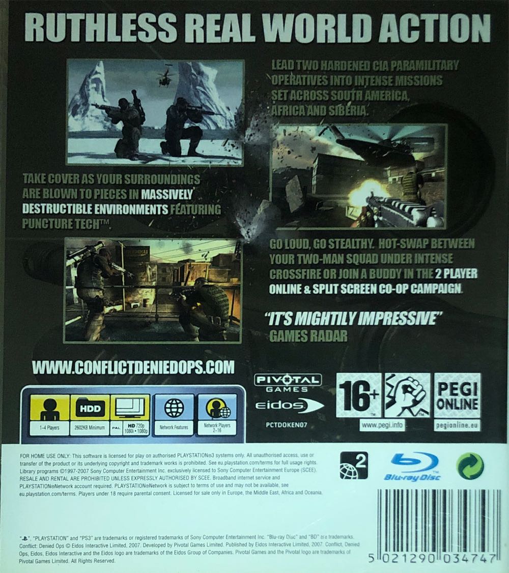 Conflict : Denied Ops - Sony PlayStation 3 (PS3) (Eidos) video game collectible [Barcode 5021290034747] - Main Image 2