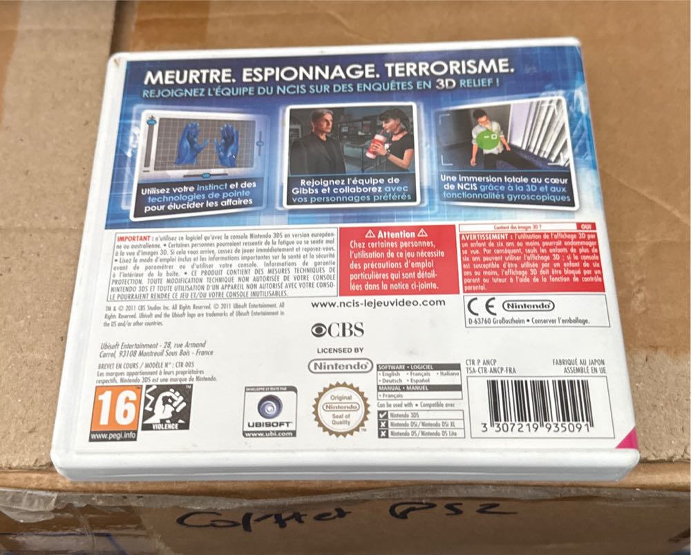 NCIS - Nintendo 3DS video game collectible [Barcode 3307219935091] - Main Image 2