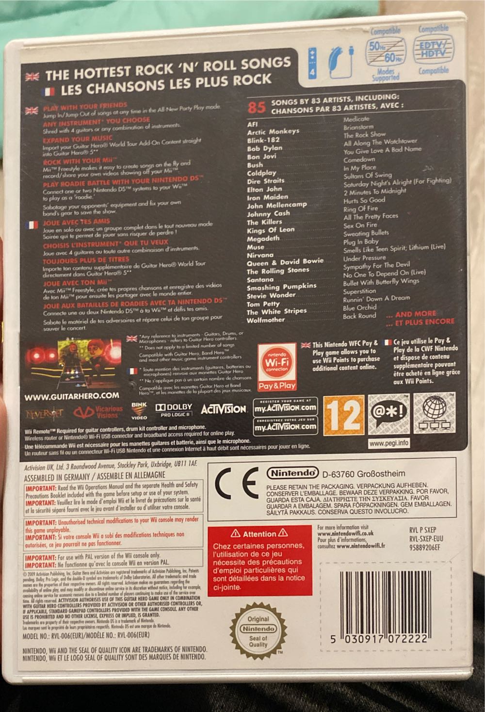 Guitar Hero 5 - Nintendo Wii (Activision Blizzard - 4) video game collectible [Barcode 5030917072222] - Main Image 2