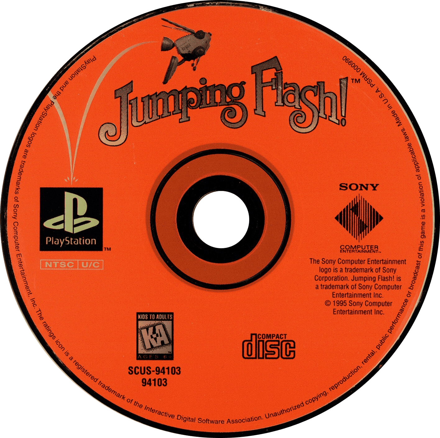 Jumping Flash! (long box) - Sony PlayStation (Sony Computer Entertainment - 1) video game collectible [Barcode 711719410324] - Main Image 3